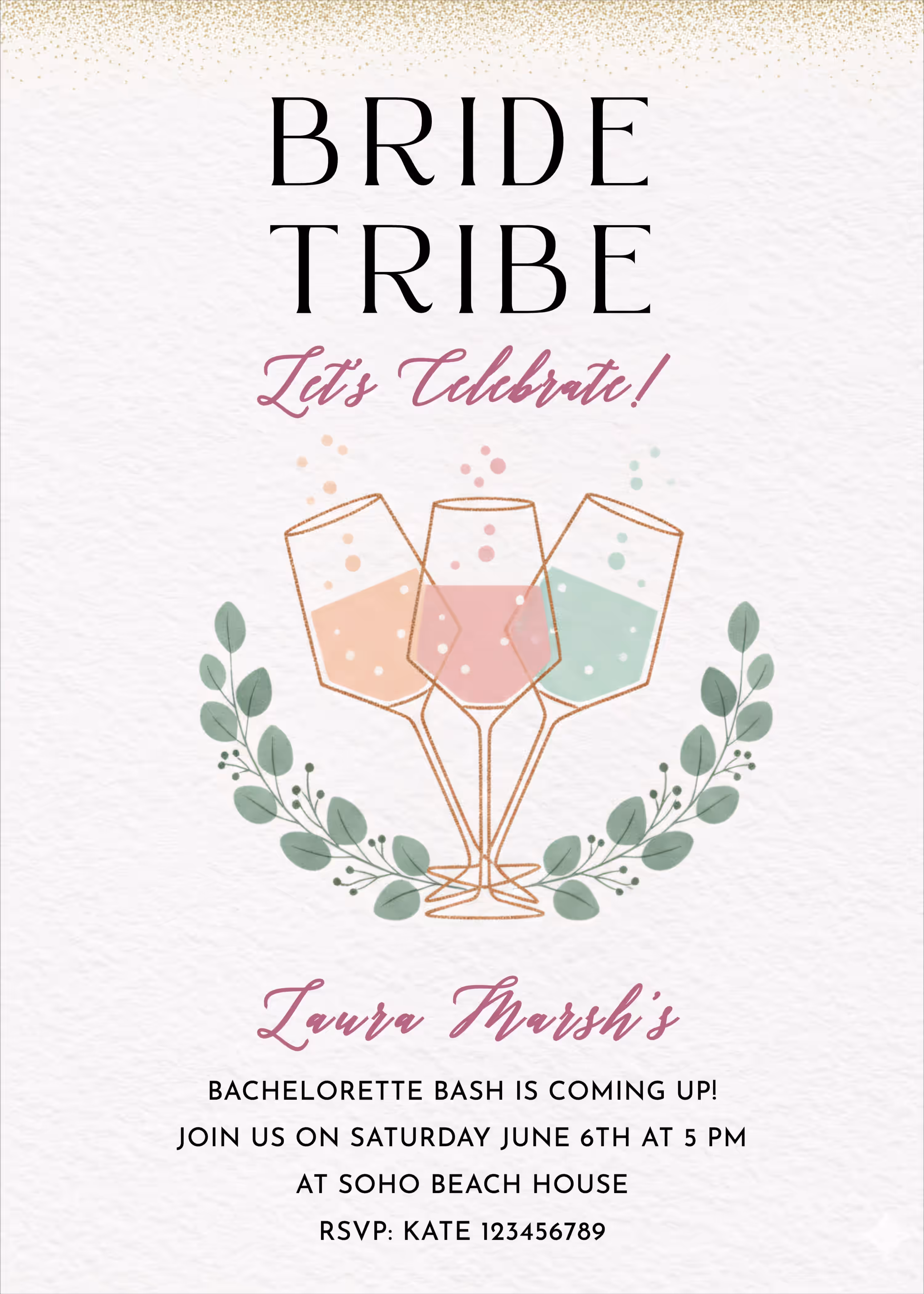 Minimalist Bachelorette Party Invitation 